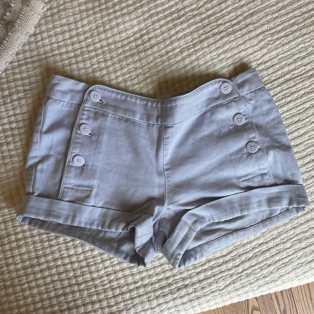 Talula light blue pinstripe  Women's sailor Shorts